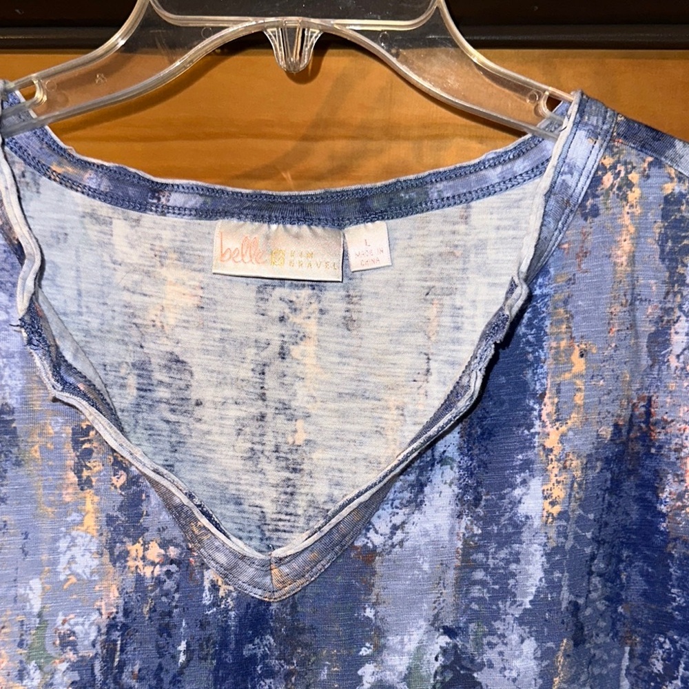 Belle by Kim Gravel Blue and White Relaxed Tunic - Picture 2 of 6